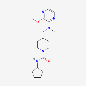 molecular formula C18H29N5O2 B2790618 N-cyclopentyl-4-{[(3-methoxypyrazin-2-yl)(methyl)amino]methyl}piperidine-1-carboxamide CAS No. 2380166-48-1