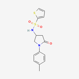molecular formula C15H16N2O3S2 B2790628 N-[1-(4-methylphenyl)-5-oxopyrrolidin-3-yl]thiophene-2-sulfonamide CAS No. 905683-70-7