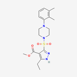 molecular formula C19H26N4O4S B2790633 methyl 5-((4-(2,3-dimethylphenyl)piperazin-1-yl)sulfonyl)-3-ethyl-1H-pyrazole-4-carboxylate CAS No. 1324011-70-2