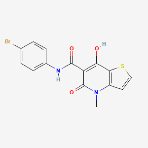 molecular formula C15H11BrN2O3S B2790638 N-(4-bromophenyl)-7-hydroxy-4-methyl-5-oxo-4H,5H-thieno[3,2-b]pyridine-6-carboxamide CAS No. 1251682-17-3