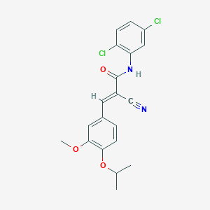 molecular formula C20H18Cl2N2O3 B2790643 2-cyano-N-(2,5-dichlorophenyl)-3-[3-methoxy-4-(propan-2-yloxy)phenyl]prop-2-enamide CAS No. 380424-65-7
