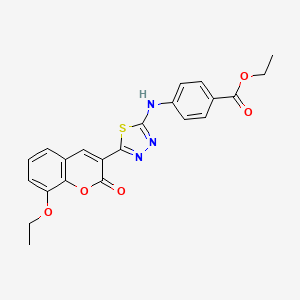 molecular formula C22H19N3O5S B2790660 ethyl 4-{[5-(8-ethoxy-2-oxo-2H-chromen-3-yl)-1,3,4-thiadiazol-2-yl]amino}benzoate CAS No. 328555-53-9