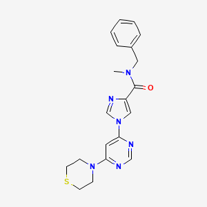 molecular formula C20H22N6OS B2790694 N-benzyl-N-methyl-1-[6-(thiomorpholin-4-yl)pyrimidin-4-yl]-1H-imidazole-4-carboxamide CAS No. 1251679-29-4