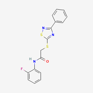 molecular formula C16H12FN3OS2 B2790742 N-(2-fluorophenyl)-2-[(3-phenyl-1,2,4-thiadiazol-5-yl)sulfanyl]acetamide CAS No. 864856-02-0