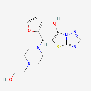 molecular formula C15H19N5O3S B2790797 5-(Furan-2-yl(4-(2-hydroxyethyl)piperazin-1-yl)methyl)thiazolo[3,2-b][1,2,4]triazol-6-ol CAS No. 868220-81-9