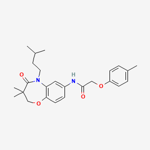 molecular formula C25H32N2O4 B2790802 N-(5-isopentyl-3,3-dimethyl-4-oxo-2,3,4,5-tetrahydrobenzo[b][1,4]oxazepin-7-yl)-2-(p-tolyloxy)acetamide CAS No. 921778-33-8