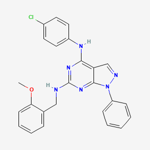 molecular formula C25H21ClN6O B2790803 N~4~-(4-chlorophenyl)-N~6~-(2-methoxybenzyl)-1-phenyl-1H-pyrazolo[3,4-d]pyrimidine-4,6-diamine CAS No. 946218-50-4