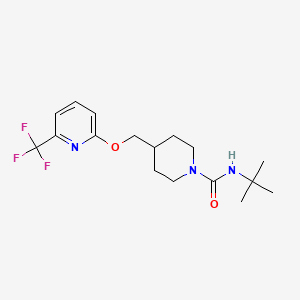 molecular formula C17H24F3N3O2 B2790810 N-tert-butyl-4-({[6-(trifluoromethyl)pyridin-2-yl]oxy}methyl)piperidine-1-carboxamide CAS No. 2379994-99-5