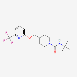 B2790810 N-Tert-butyl-4-[[6-(trifluoromethyl)pyridin-2-yl]oxymethyl]piperidine-1-carboxamide CAS No. 2379994-99-5