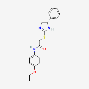 molecular formula C19H19N3O2S B2790812 N-(4-ethoxyphenyl)-2-[(5-phenyl-1H-imidazol-2-yl)sulfanyl]acetamide CAS No. 941956-56-5