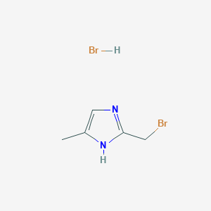 molecular formula C5H8Br2N2 B2790821 2-(Bromomethyl)-5-methyl-1H-imidazole;hydrobromide CAS No. 2402831-30-3