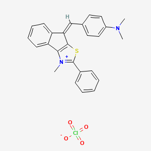 B2790836 (Z)-8-(4-(dimethylamino)benzylidene)-3-methyl-2-phenyl-8H-indeno[1,2-d]thiazol-3-ium perchlorate CAS No. 136196-23-1