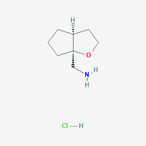 molecular formula C8H16ClNO B2790841 [(3As,6aS)-2,3,3a,4,5,6-hexahydrocyclopenta[b]furan-6a-yl]methanamine;hydrochloride CAS No. 2307781-39-9