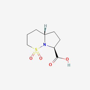 molecular formula C8H13NO4S B2790845 (4aS,7S)-1,1-dioxo-3,4,4a,5,6,7-hexahydro-2H-pyrrolo[1,2-b]thiazine-7-carboxylic acid CAS No. 608128-55-8