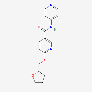 molecular formula C16H17N3O3 B2790848 N-(pyridin-4-yl)-6-((tetrahydrofuran-2-yl)methoxy)nicotinamide CAS No. 2034300-10-0