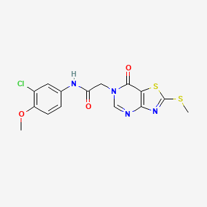 molecular formula C15H13ClN4O3S2 B2790874 N-(3-chloro-4-methoxyphenyl)-2-[2-(methylsulfanyl)-7-oxo-6H,7H-[1,3]thiazolo[4,5-d]pyrimidin-6-yl]acetamide CAS No. 1115279-09-8