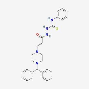 B2790905 1-[3-(4-Benzhydrylpiperazin-1-yl)propanoylamino]-3-phenylthiourea CAS No. 398998-07-7