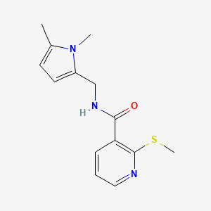 molecular formula C14H17N3OS B2790918 N-[(1,5-dimethyl-1H-pyrrol-2-yl)methyl]-2-(methylsulfanyl)pyridine-3-carboxamide CAS No. 1181493-37-7