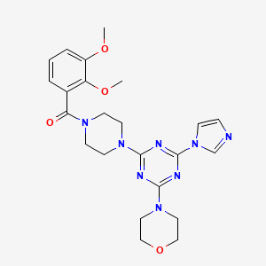 (4-(4-(1H-imidazol-1-yl)-6-morpholino-1,3,5-triazin-2-yl)piperazin-1-yl)(2,3-dimethoxyphenyl)methanone