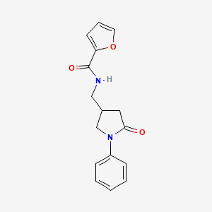 molecular formula C16H16N2O3 B2790921 N-[(5-oxo-1-phenylpyrrolidin-3-yl)methyl]furan-2-carboxamide CAS No. 954627-69-1