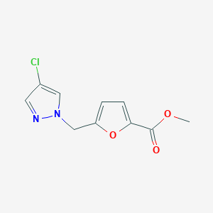 molecular formula C10H9ClN2O3 B2790922 Methyl 5-((4-chloro-1H-pyrazol-1-yl)methyl)furan-2-carboxylate CAS No. 312309-34-5
