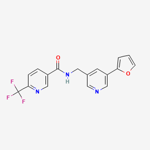 N-((5-(furan-2-yl)pyridin-3-yl)methyl)-6-(trifluoromethyl)nicotinamide