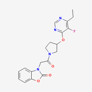3-(2-(3-((6-ethyl-5-fluoropyrimidin-4-yl)oxy)pyrrolidin-1-yl)-2-oxoethyl)benzo[d]oxazol-2(3H)-one