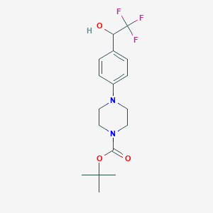 molecular formula C17H23F3N2O3 B2790932 Tert-butyl 4-[4-(2,2,2-trifluoro-1-hydroxyethyl)phenyl]piperazine-1-carboxylate CAS No. 2413899-67-7