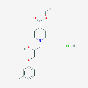 Ethyl 1-(2-hydroxy-3-(m-tolyloxy)propyl)piperidine-4-carboxylate hydrochloride