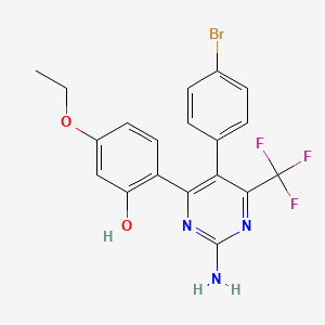 2-[2-Amino-5-(4-bromophenyl)-6-(trifluoromethyl)pyrimidin-4-yl]-5-ethoxyphenol