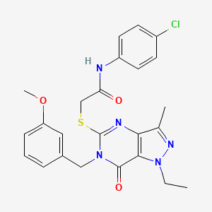 N-(4-chlorophenyl)-2-({1-ethyl-6-[(3-methoxyphenyl)methyl]-3-methyl-7-oxo-1H,6H,7H-pyrazolo[4,3-d]pyrimidin-5-yl}sulfanyl)acetamide