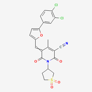 5-{[5-(3,4-Dichlorophenyl)furan-2-yl]methylidene}-1-(1,1-dioxo-1lambda6-thiolan-3-yl)-4-methyl-2,6-dioxo-1,2,5,6-tetrahydropyridine-3-carbonitrile
