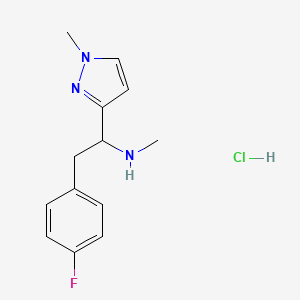 2-(4-Fluorophenyl)-N-methyl-1-(1-methylpyrazol-3-yl)ethanamine;hydrochloride