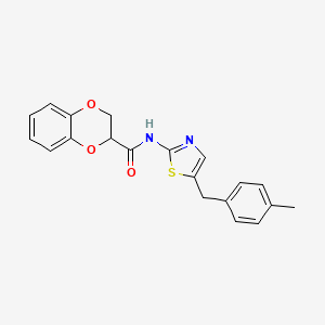 molecular formula C20H18N2O3S B2790963 N-(5-(4-methylbenzyl)thiazol-2-yl)-2,3-dihydrobenzo[b][1,4]dioxine-2-carboxamide CAS No. 801226-18-6