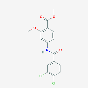 molecular formula C16H13Cl2NO4 B2790965 Methyl 4-[(3,4-dichlorobenzoyl)amino]-2-methoxybenzenecarboxylate CAS No. 477871-67-3