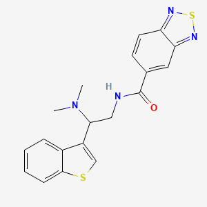 molecular formula C19H18N4OS2 B2790974 N-[2-(1-benzothiophen-3-yl)-2-(dimethylamino)ethyl]-2,1,3-benzothiadiazole-5-carboxamide CAS No. 2034310-30-8