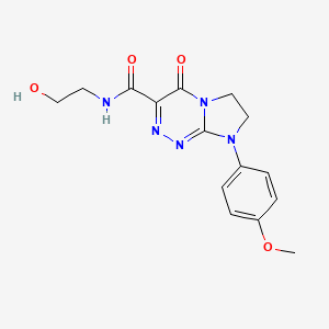 molecular formula C15H17N5O4 B2790981 N-(2-hydroxyethyl)-8-(4-methoxyphenyl)-4-oxo-4,6,7,8-tetrahydroimidazo[2,1-c][1,2,4]triazine-3-carboxamide CAS No. 946360-93-6