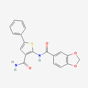 N-(3-carbamoyl-5-phenylthiophen-2-yl)benzo[d][1,3]dioxole-5-carboxamide
