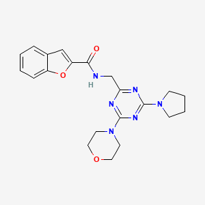 N-((4-morpholino-6-(pyrrolidin-1-yl)-1,3,5-triazin-2-yl)methyl)benzofuran-2-carboxamide