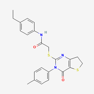 N-(4-ethylphenyl)-2-[[3-(4-methylphenyl)-4-oxo-6,7-dihydrothieno[3,2-d]pyrimidin-2-yl]sulfanyl]acetamide