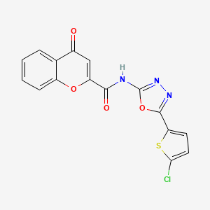 molecular formula C16H8ClN3O4S B2790990 N-[5-(5-chlorothiophen-2-yl)-1,3,4-oxadiazol-2-yl]-4-oxo-4H-chromene-2-carboxamide CAS No. 865543-57-3