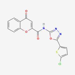 N-[5-(5-chlorothiophen-2-yl)-1,3,4-oxadiazol-2-yl]-4-oxochromene-2-carboxamide