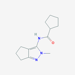 molecular formula C13H19N3O B2790992 N-{2-methyl-2H,4H,5H,6H-cyclopenta[c]pyrazol-3-yl}cyclopentanecarboxamide CAS No. 1210473-26-9