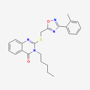 3-pentyl-2-(((3-(o-tolyl)-1,2,4-oxadiazol-5-yl)methyl)thio)quinazolin-4(3H)-one