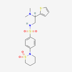 N-(2-(dimethylamino)-2-(thiophen-2-yl)ethyl)-4-(1,1-dioxido-1,2-thiazinan-2-yl)benzenesulfonamide