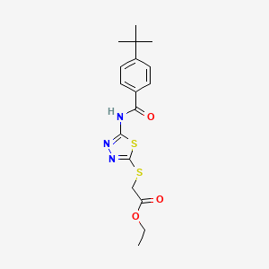 Ethyl 2-[(5-{[4-(tert-butyl)benzoyl]amino}-1,3,4-thiadiazol-2-yl)sulfanyl]acetate