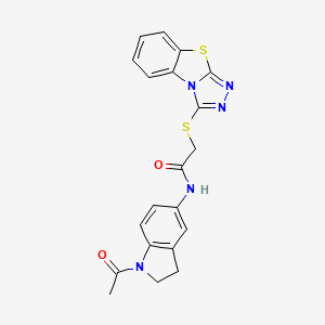 N-(1-acetyl-2,3-dihydroindol-5-yl)-2-([1,2,4]triazolo[3,4-b][1,3]benzothiazol-1-ylsulfanyl)acetamide