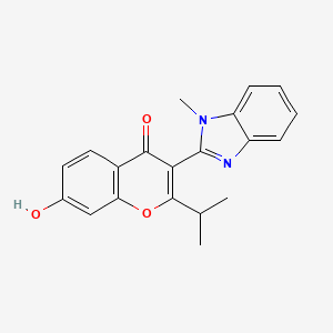 molecular formula C20H18N2O3 B2791005 7-hydroxy-2-isopropyl-3-(1-methyl-1H-benzo[d]imidazol-2-yl)-4H-chromen-4-one CAS No. 505070-74-6