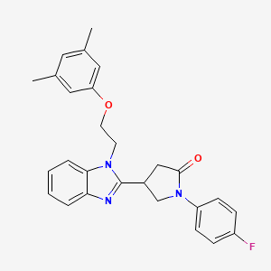 4-(1-(2-(3,5-dimethylphenoxy)ethyl)-1H-benzo[d]imidazol-2-yl)-1-(4-fluorophenyl)pyrrolidin-2-one