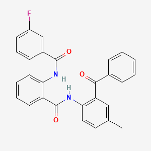 molecular formula C28H21FN2O3 B2791014 N-(2-benzoyl-4-methylphenyl)-2-(3-fluorobenzamido)benzamide CAS No. 476283-33-7